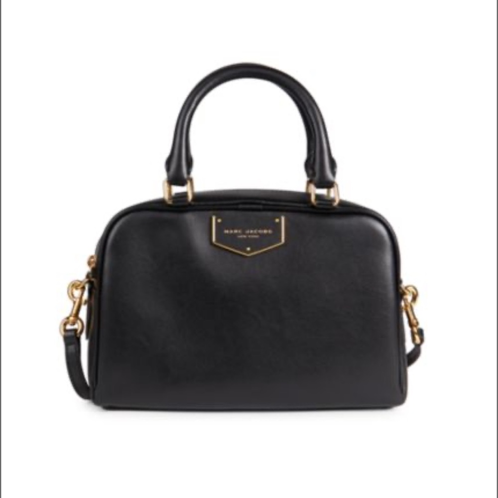 Marc Jacobs Black Satchel with Gold Accents